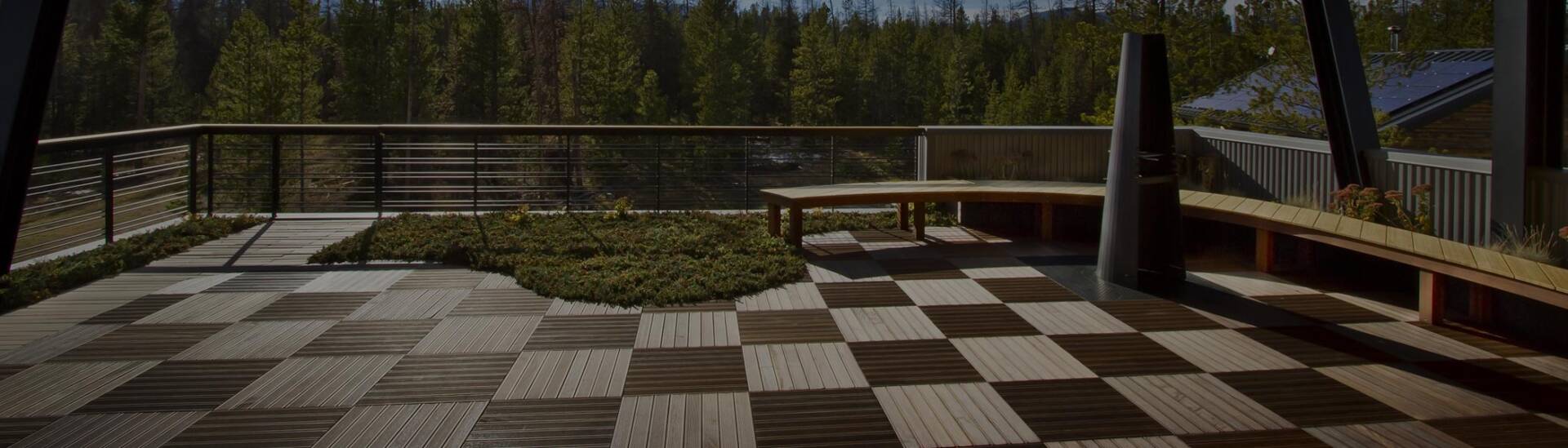 Checkered Wood Tiles on Rooftop