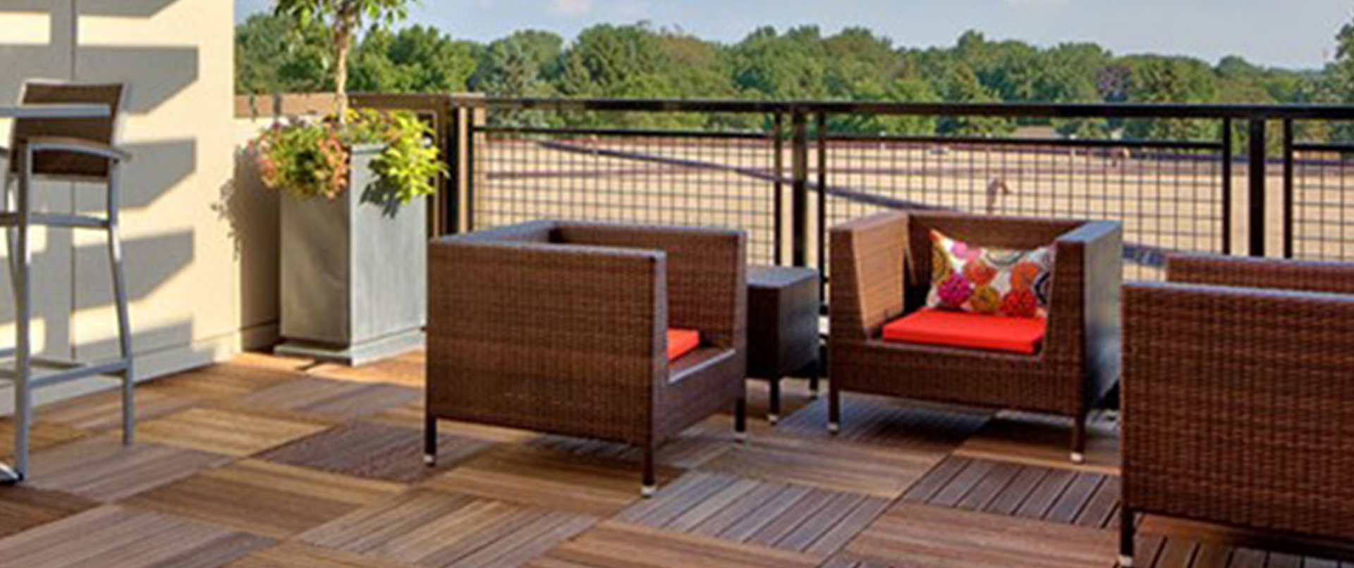 Luxury Wood Tile Rooftop Deck